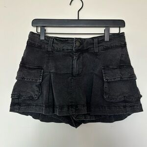 Denim Cargo Mini Skort